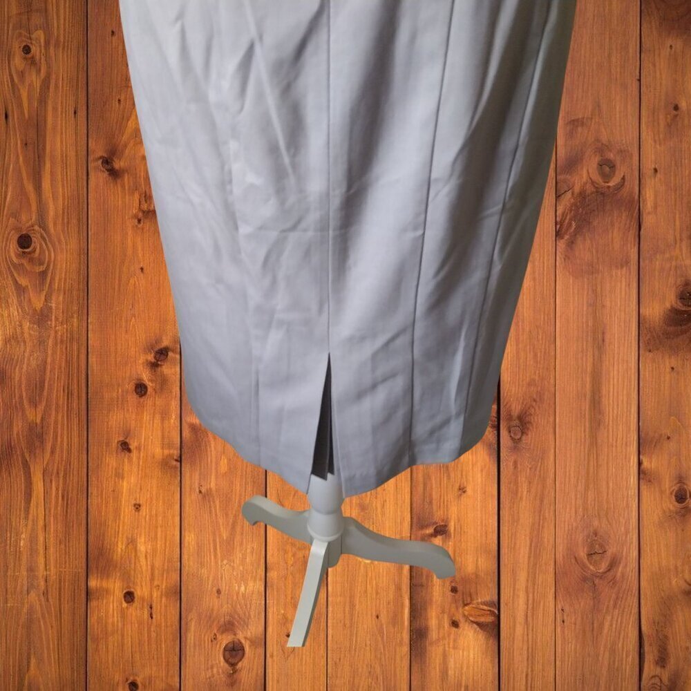 Ann Taylor Size 4 Gray Pencil Straight Skirt Back Pleat Business Office Career - Picture 3 of 4